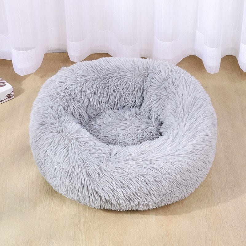 Pet Supplies Light Gray / 40cm Dog Bed Super Soft Washable Long Plush Pet Kennel Deep Sleep Dog House Velvet Mats Sofa For Dog Basket Pet Cat Bed Furry Pawz