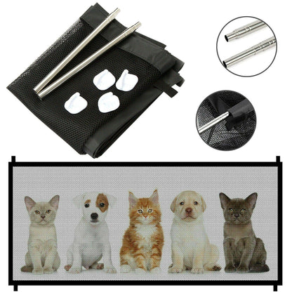 Pet Supplies M Pets Dog Cat Baby Safety Gate Mesh Fence Magic Portable Guard Net Stairs Doors Furry Pawz