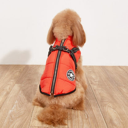 Pet Supplies Pet Warm Dog Cotton-padded Clothes Fleece-lined Thickened Reflective Gallus Furry Pawz