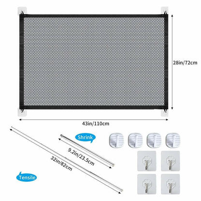 Pet Supplies Pets Dog Cat Baby Safety Gate Mesh Fence Magic Portable Guard Net Stairs Doors Furry Pawz
