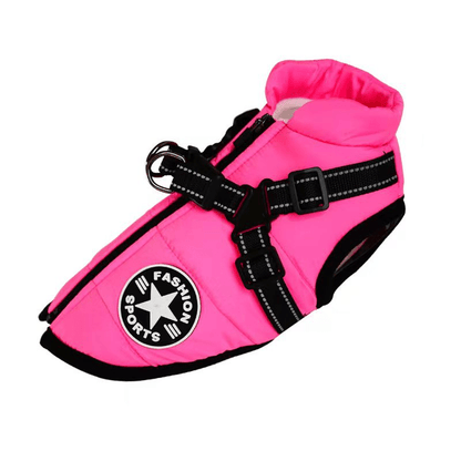 Pet Supplies Rose Red / 2XL Pet Warm Dog Cotton-padded Clothes Fleece-lined Thickened Reflective Gallus Furry Pawz